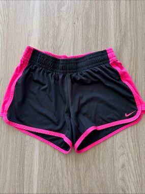 Nike DriFit Women's Black Shorts with Hot Pink Trim